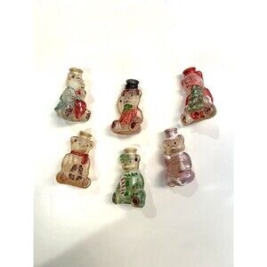 Old World Christmas Glass Light Covers Vintage Teddy Bears Set of 6 unboxed